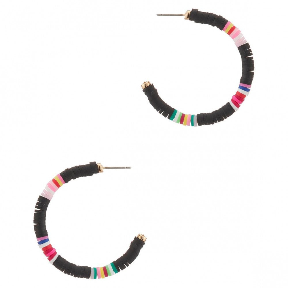 Black multi bead earrings