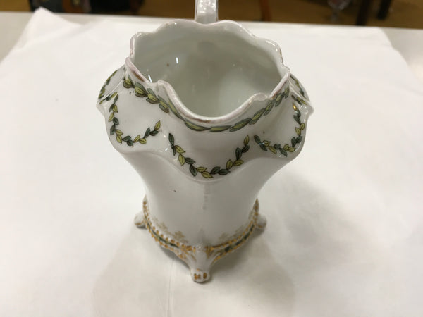 Vintage R S Russia peace branch ruffled footed creamer pitcher preowned