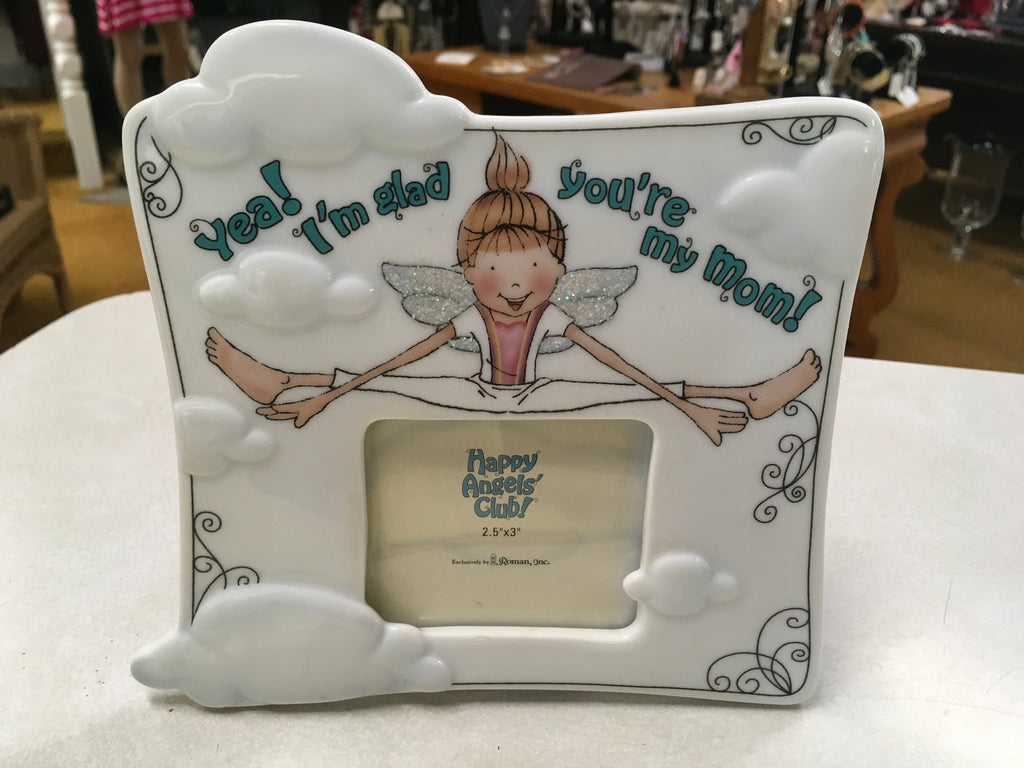 Mom picture frame Happy Angel Club 2.5” x 3” preowned