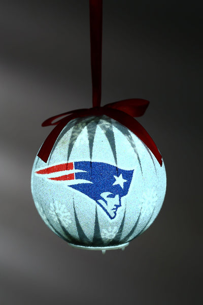 New England Patriots LED Ornament Silver