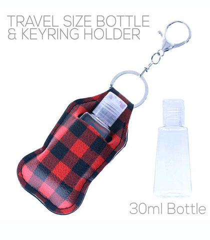 Red Buffalo Hand Sanitizer Holder Keychain