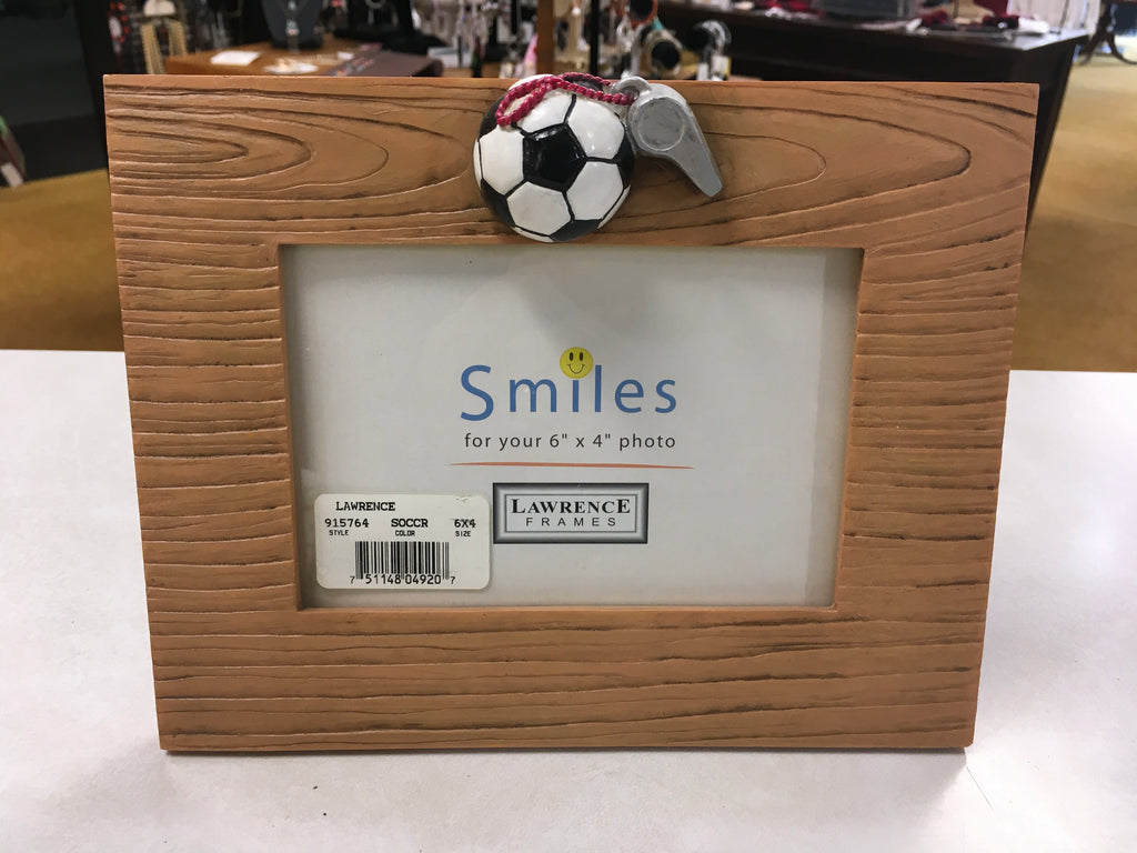 Soccer with whistle Lawrence frames 6” x 4” picture frame preowned