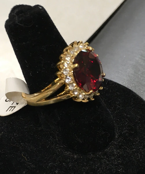 Red CZ ring size 6