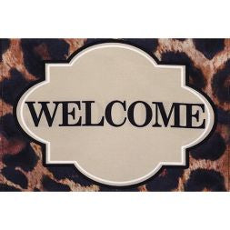 Welcome Cheetah Garden Burlap Flag