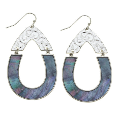 Gray mother of pearl earrings