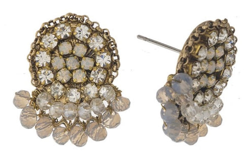 Rhinestone and faceted beads earring