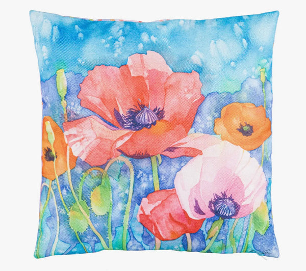Painted Poppies Pillow Cover