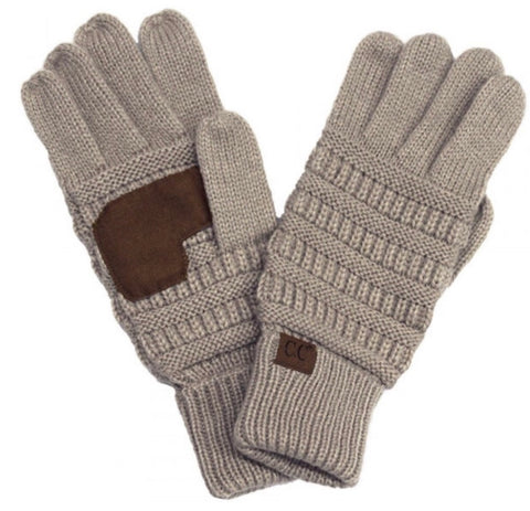 Taupe CC beanie glove