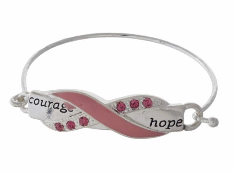 Pink ribbon cancer awareness  Hope bracelet