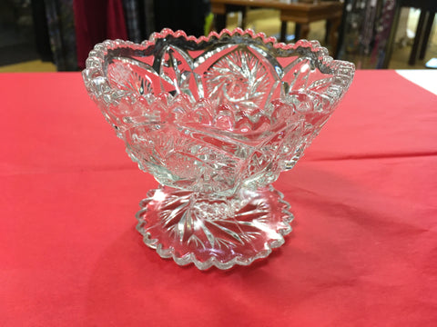 EAPG pinwheel design pedestal candy dish preowned