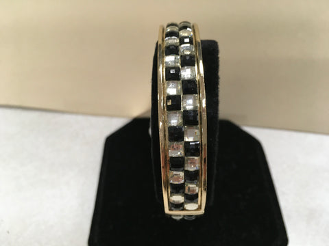 Black checker bangle bracelet