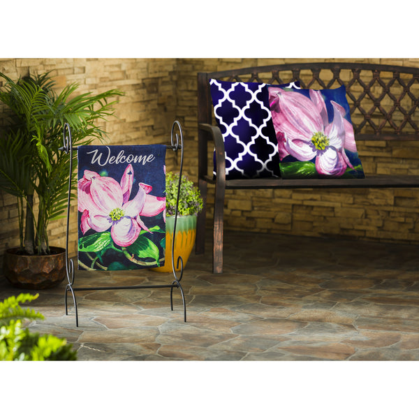 Dogwood flower blue design Pillow Cover