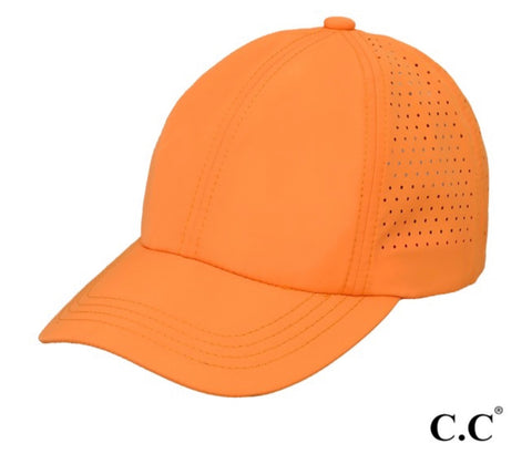 Orange pony tail Criss cross cap