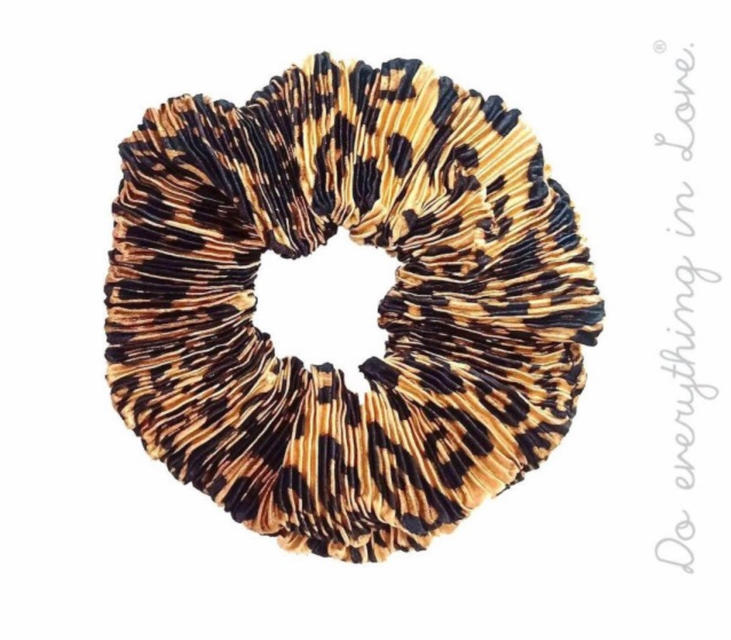 Brown Leopard hair scrunchie