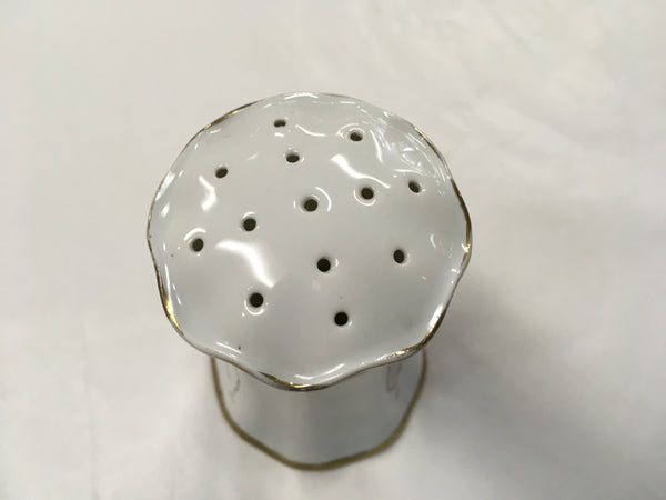 White ceramic porcelain powder sugar shaker Vintage
