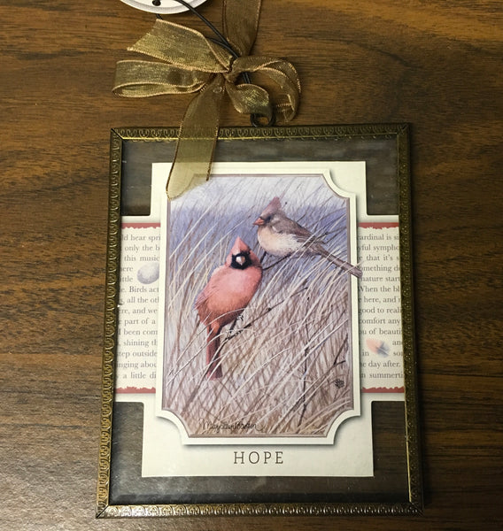 Hope Cardinal Natures Journey glass plaque picture