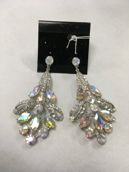 Rhinestone drop design AB earrings