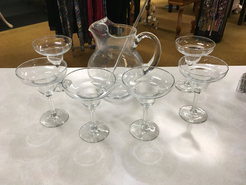 Libbey drink glass pitcher with 6 glasses set