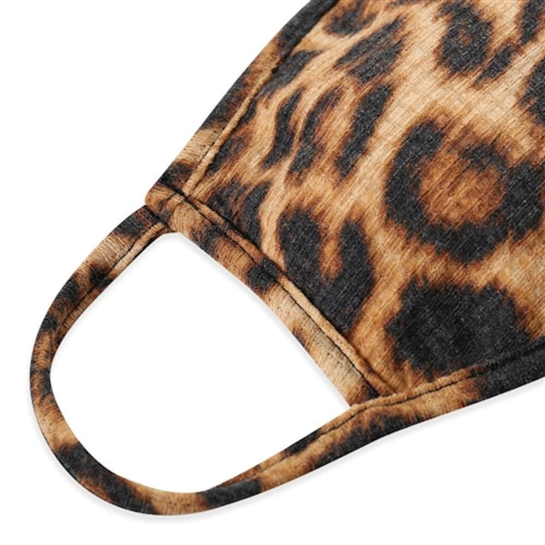 KIDS Reusable Leopard T-Shirt Face Mask with Filter Insert