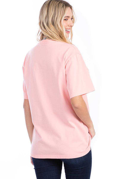 Peach LOVE WITH PEACE SYMBOL TOP