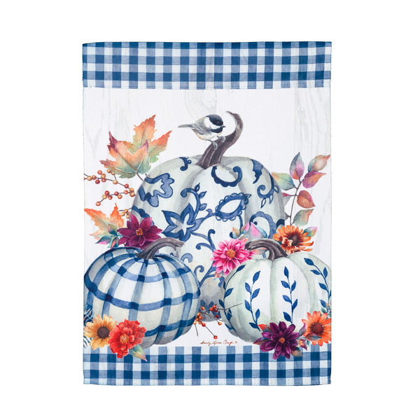 Chinoiserie Pumpkins House Suede Flag