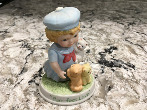 Avon Tender Memories Purrfect love 1991 figurine Vintage