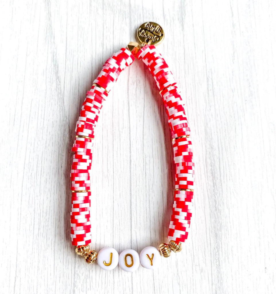Joy Christmas Heishi bracelet
