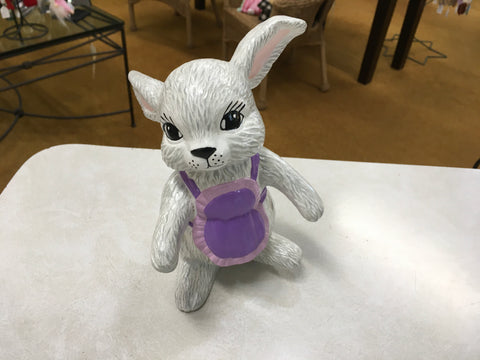 Momma Bunny Rabbit in apron ceramic