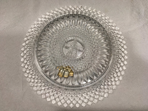 Vintage Fostoria lead Crystal commemorative desert plates