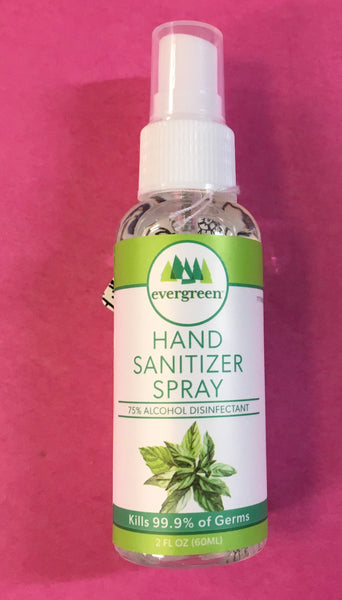 Mint scent Hand Sanitizer Spray 2 fl oz.