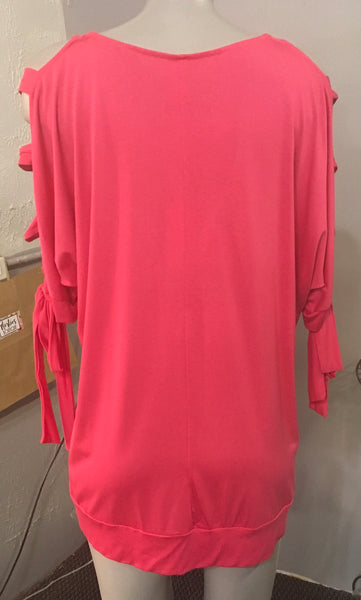 Fuchsia pink open shoulder top PLUS 1xl