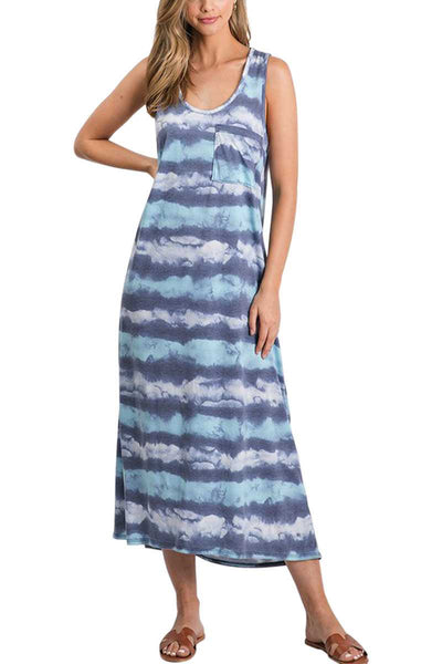 Blue Tye Dye Maxi Dress