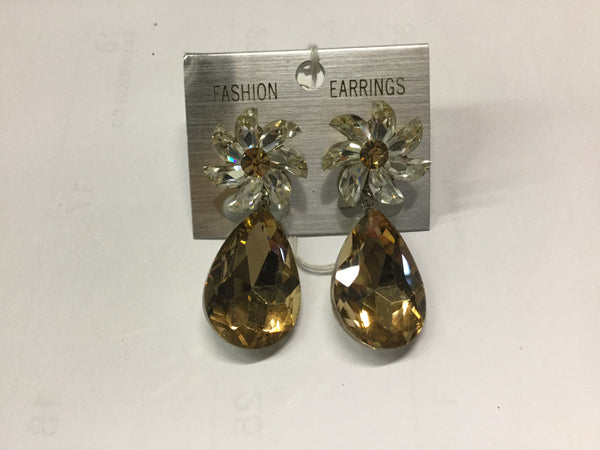 Topaz crystal teardrop earrings