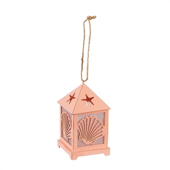 Pink Coastal LED Lantern Ornament