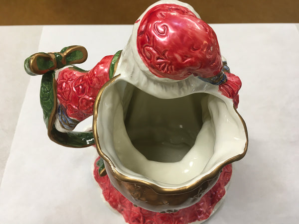 Holiday at Home Earthenware Santa Pitcher preowned collectors item