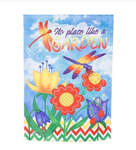 No Place Like a Garden suede garden flag