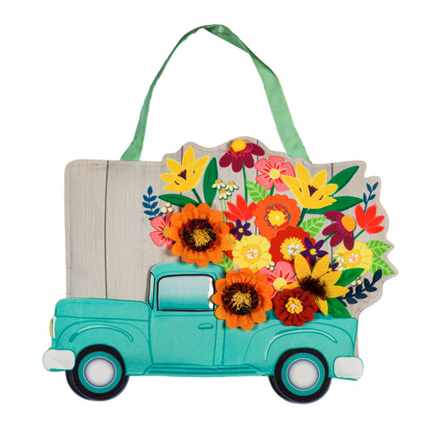 Mint Flower Truck Door Décor