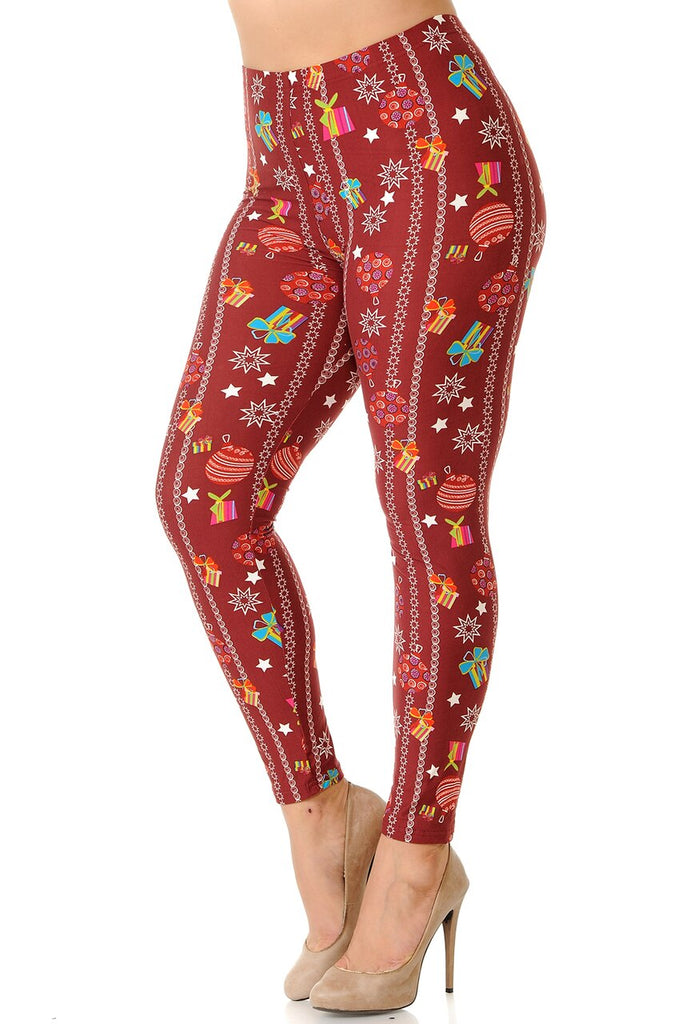 Christmas multi design peachskin leggings