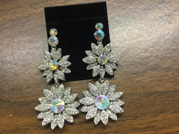 Flower AB pierced earring