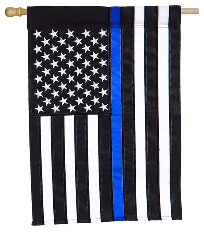 First Responders Thin Blue police Line house flag