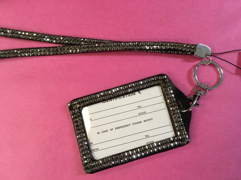 Hematite black Rhinestone Lanyards