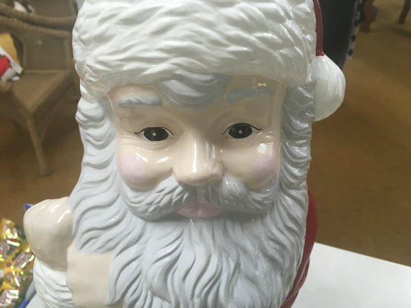 Vintage ceramic Santa Saint Nick Christmas open in back