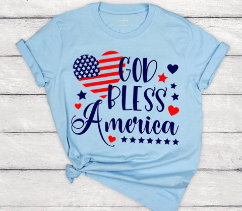 Baby blue God Bless America T-shirt