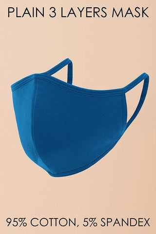 Blue REUSABLE AND WASHABLE 3 LAYER MASK