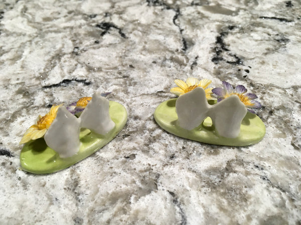 Vintage Crown China place setting holders Forget Me Not pre owned
