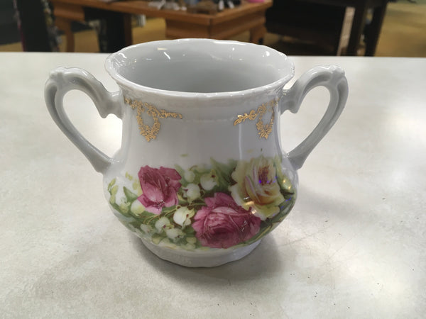 Vintage Red rose gold decorative design sugar bowl