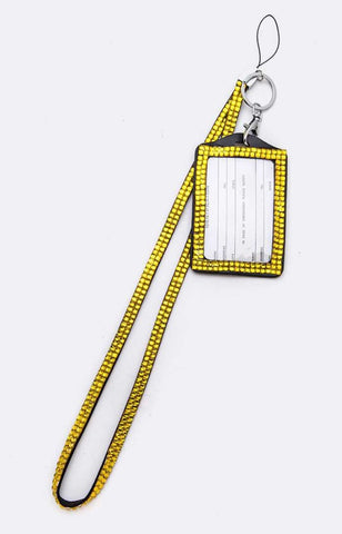 Yellow Rhinestone Lanyards