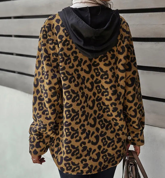 Leopard Sherpa shirt Shacket