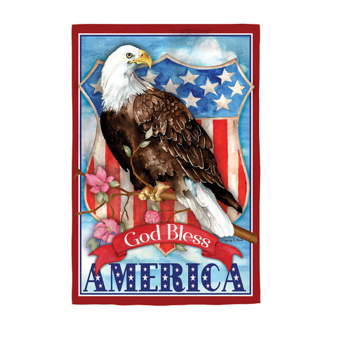 God Bless America Eagle House Suede Flag