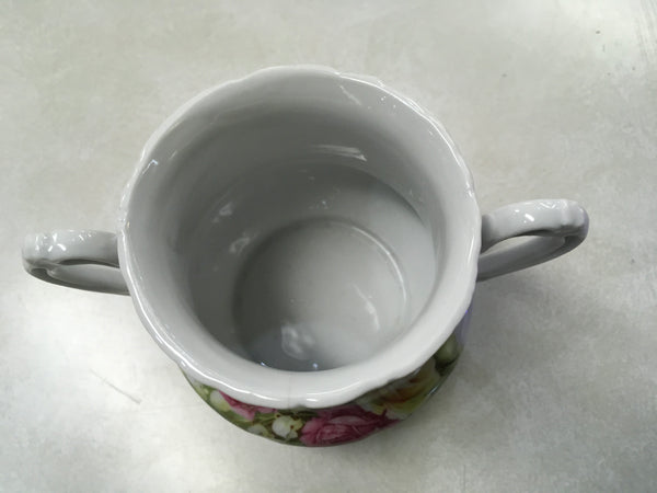 Vintage Red rose gold decorative design sugar bowl